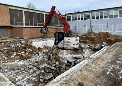 Demolition of swimming pool Pallotti highschool