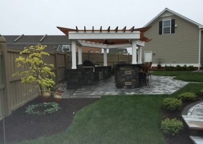 Pergola and outdoor Kitchen and Paver Patio