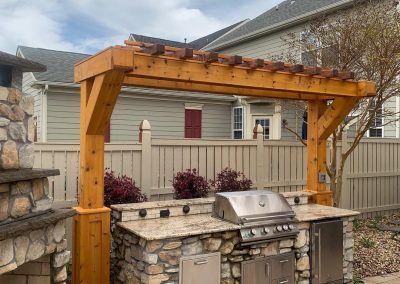 Outdoor Kitchen, Pergola and Fireplace